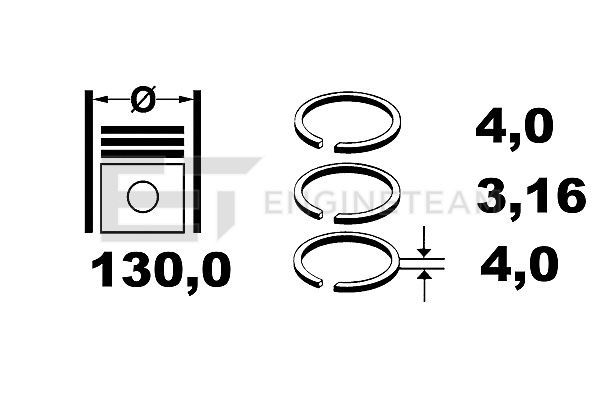 ET ENGINETEAM Комплект поршневых колец R1001100